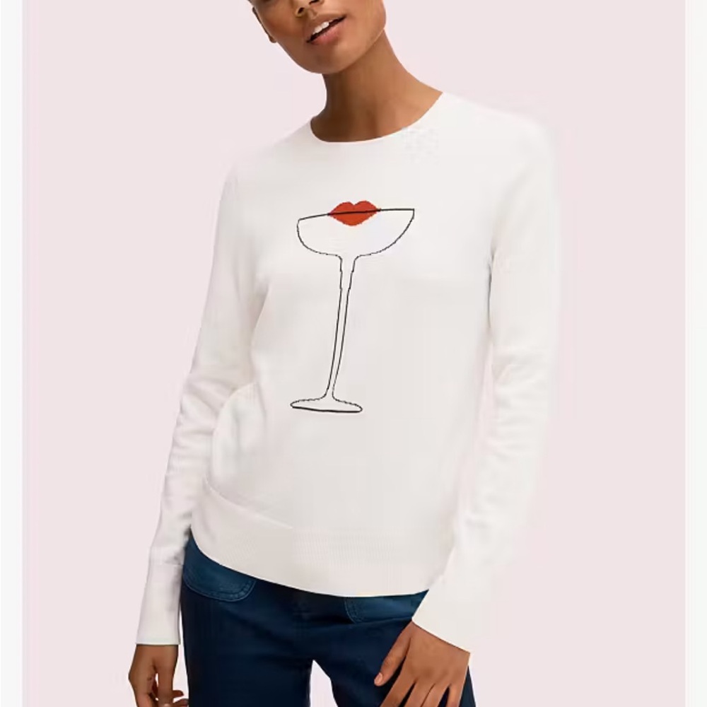 Kate spade novelty sweater- cocktail kiss